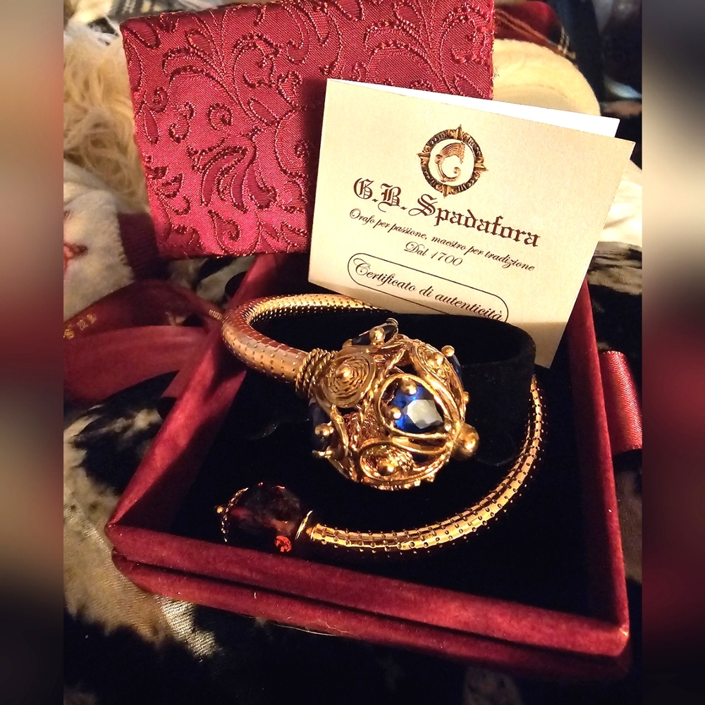 C.B. Spadafora Gold Tone Coil Embellished Bracelet